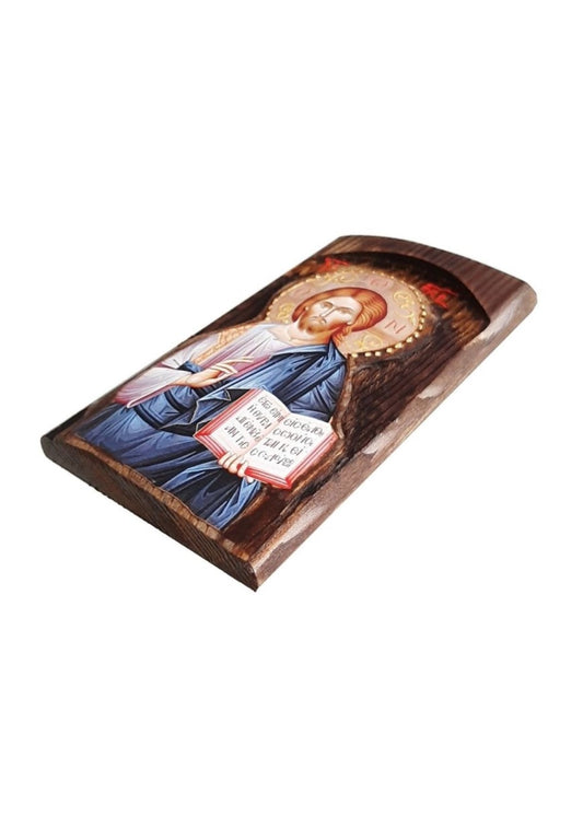 Ícone de Cristo Pantocrator em Madeira