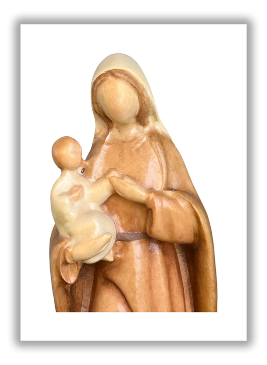 Amor de Mãe em madeira de Val Gardena