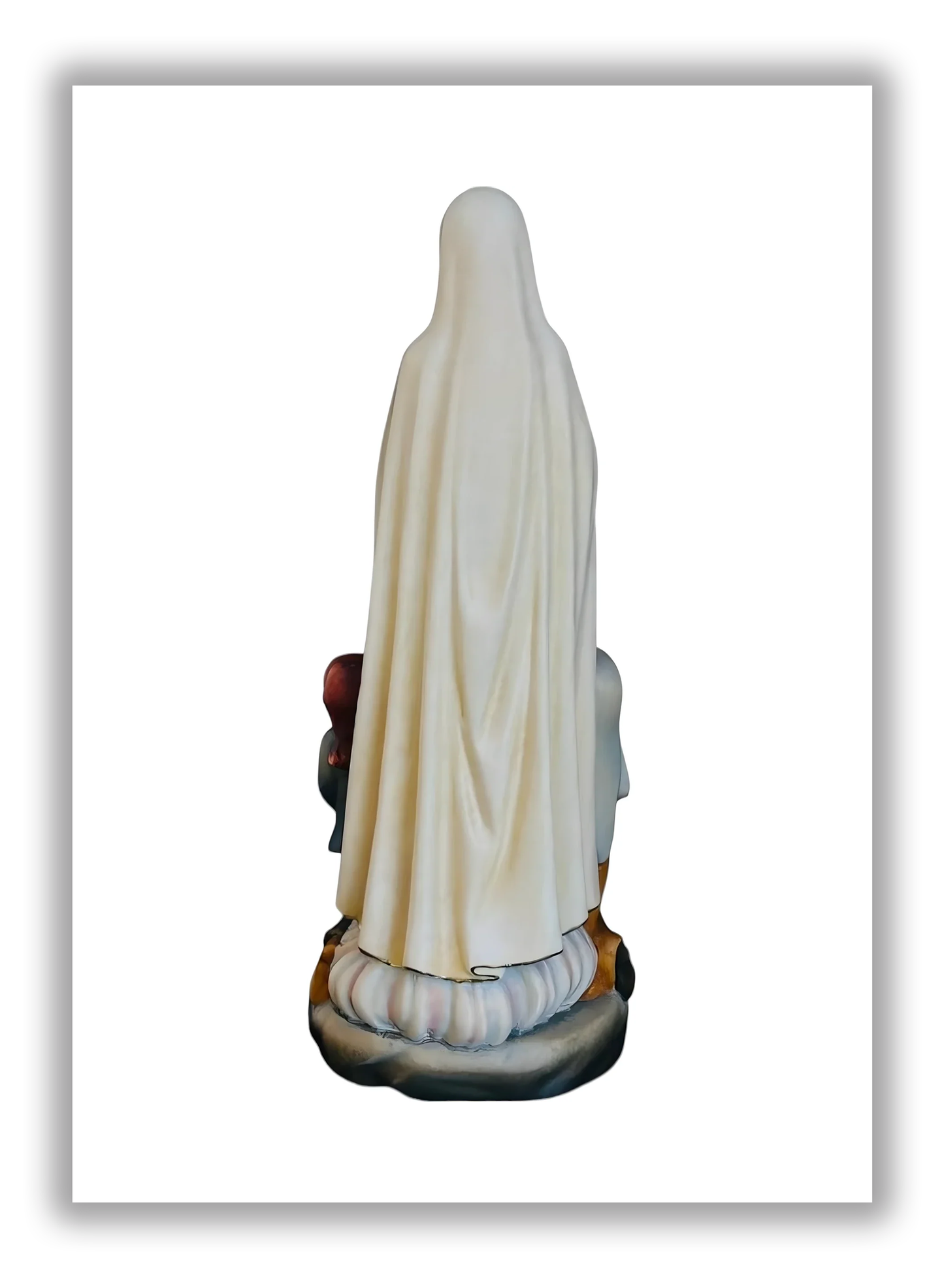 Nossa Senhora de Fátima e os Pastorinhos em madeira de Val Gardena