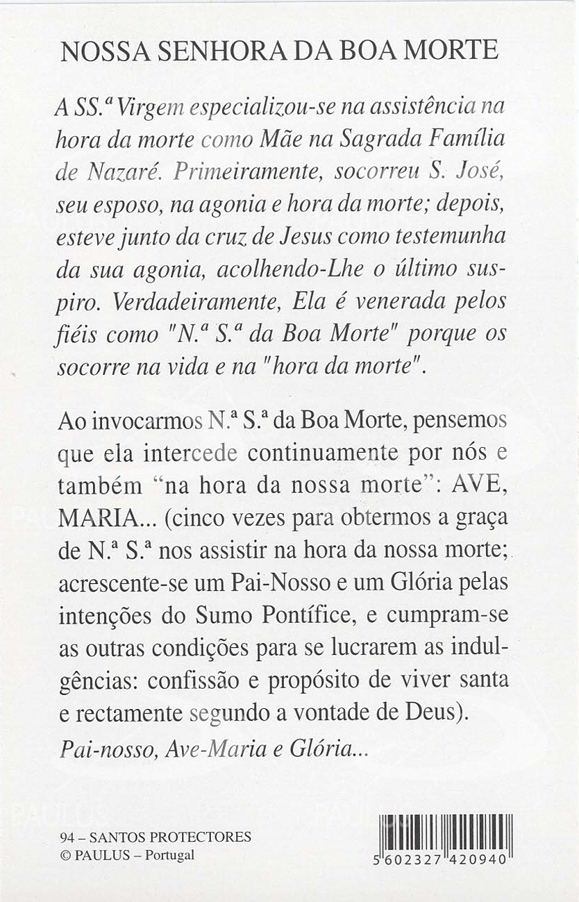 Pagela Senhora da Boa Morte - 25 un.