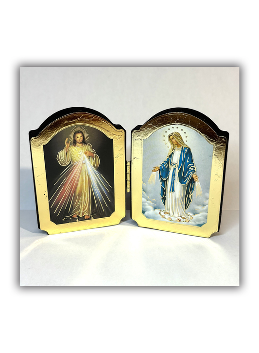 Díptico Jesus Misericordioso e Nossa Senhora das Graças