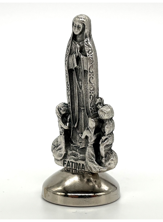 Imagem miniatura Nossa Senhora de Fátima em metal