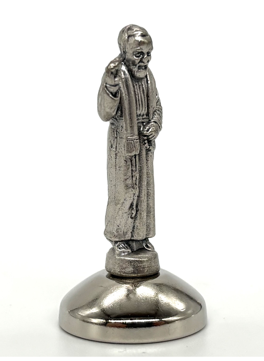 Imagem miniatura São Padre Pio em metal