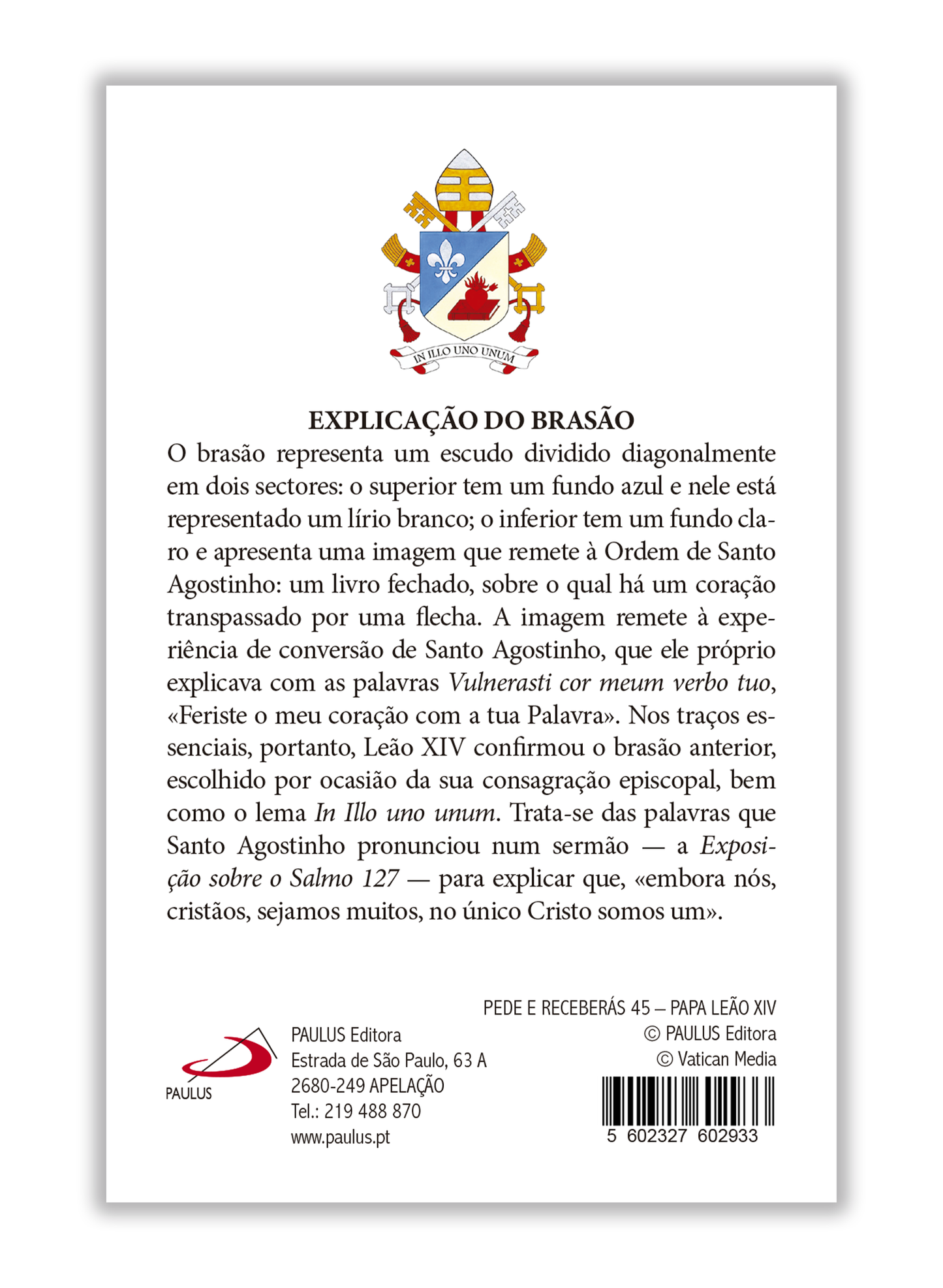 Pagela Papa Leão XIV - Foto oficial - 10 un.