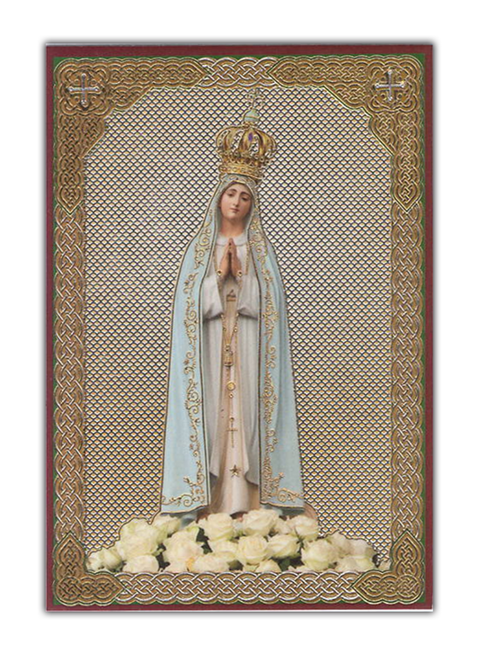 Pagela de Nossa Senhora de Fátima - Plastificada