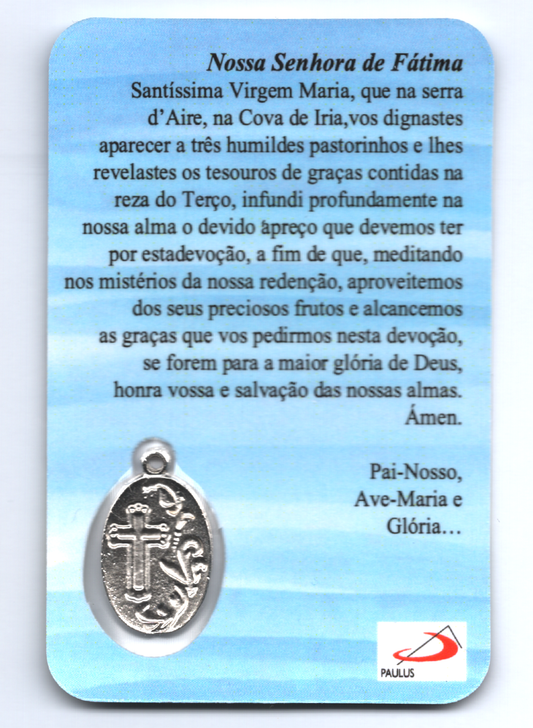 Pagela Nossa Senhora de Fátima com medalha