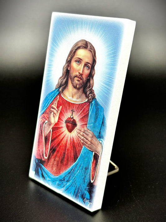 Quadro Sagrado Coração de Jesus em madeira