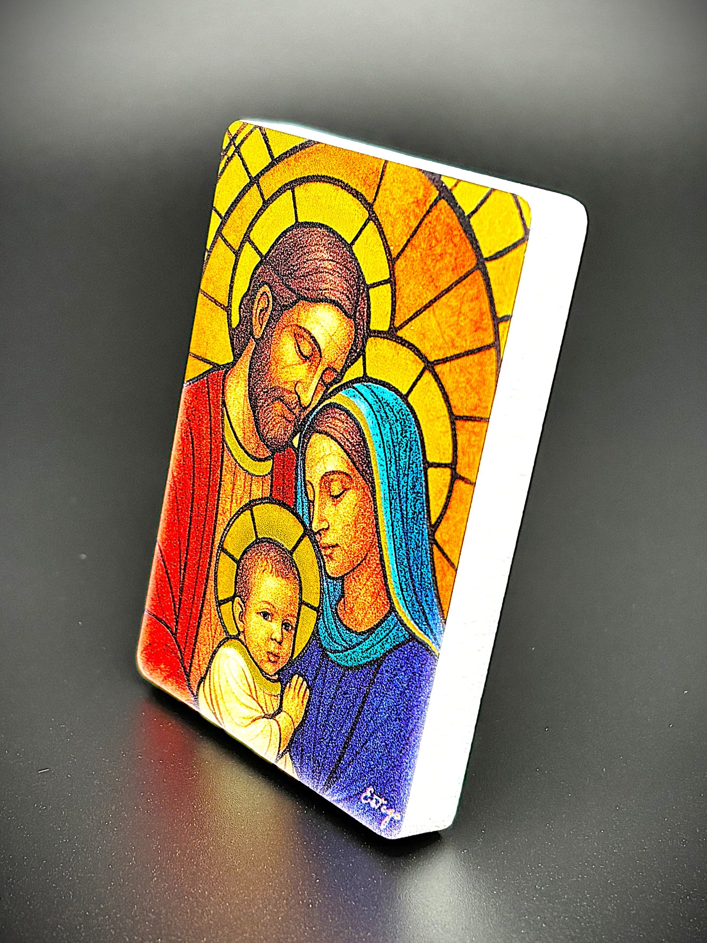 Quadro Sagrada Família em madeira