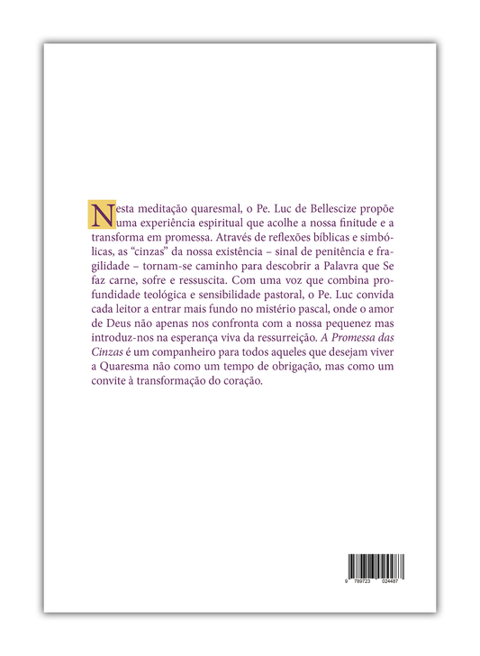 A Promessa das Cinzas - Meditações para o tempo da Quaresma