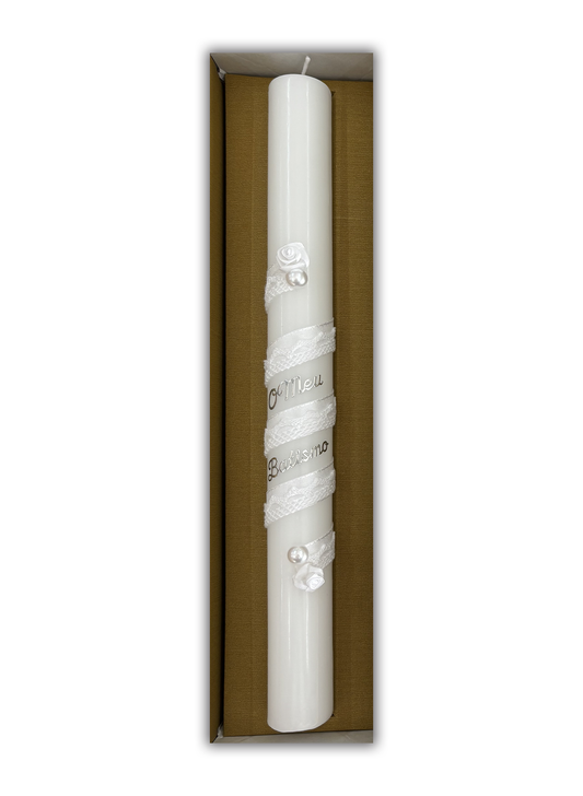 Vela para Batismo - Cor branca