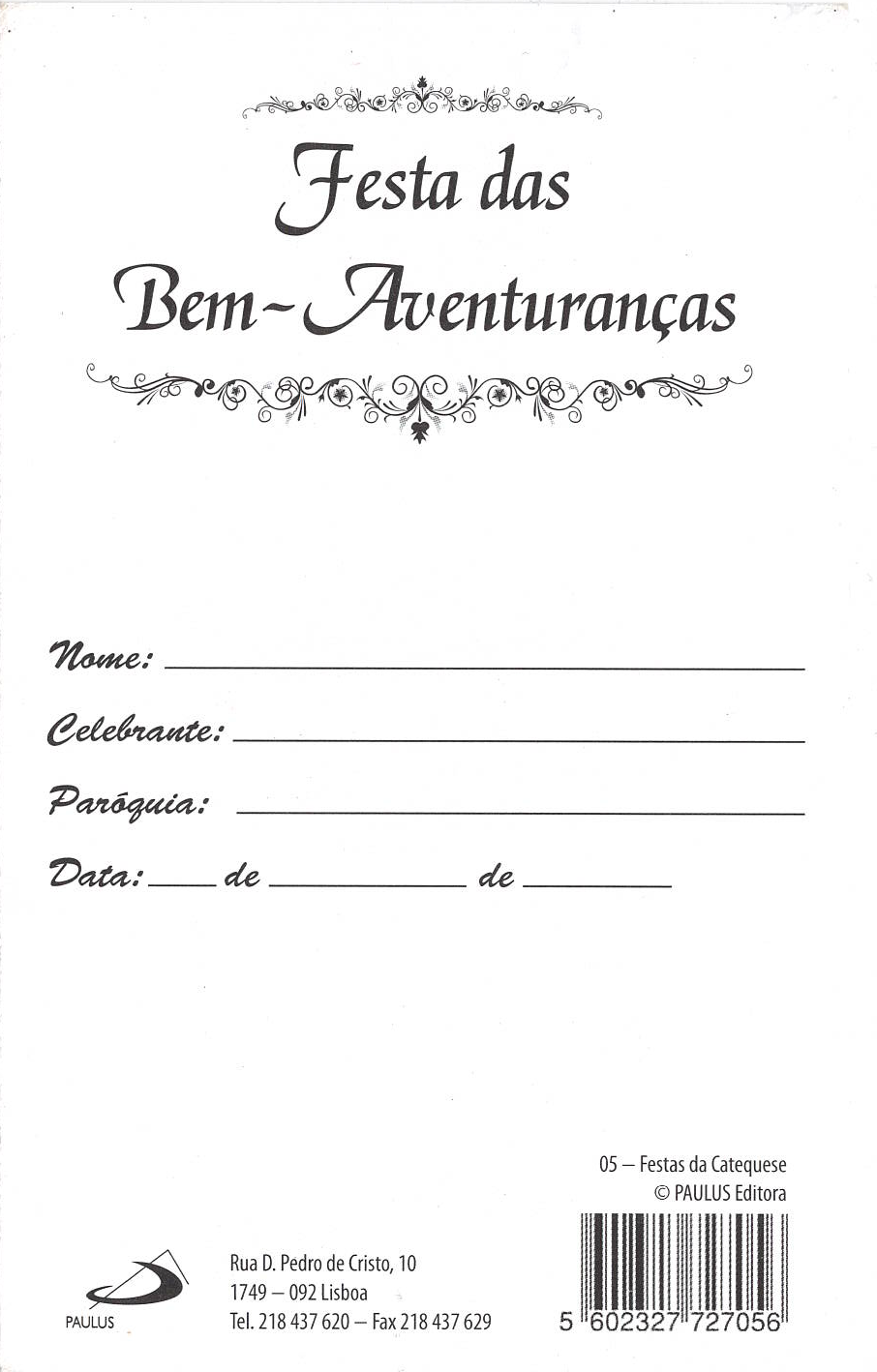 Diploma Festa das Bem-Aventuranças - 10 un.