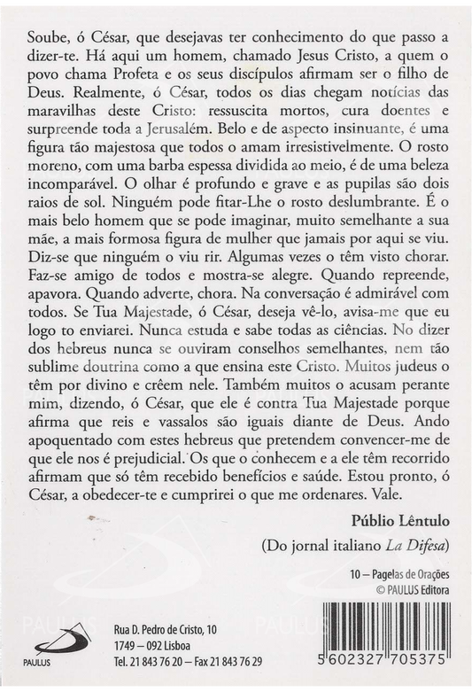 Pagela carta de Públio Lêntulo a Tibério César - 25 un.