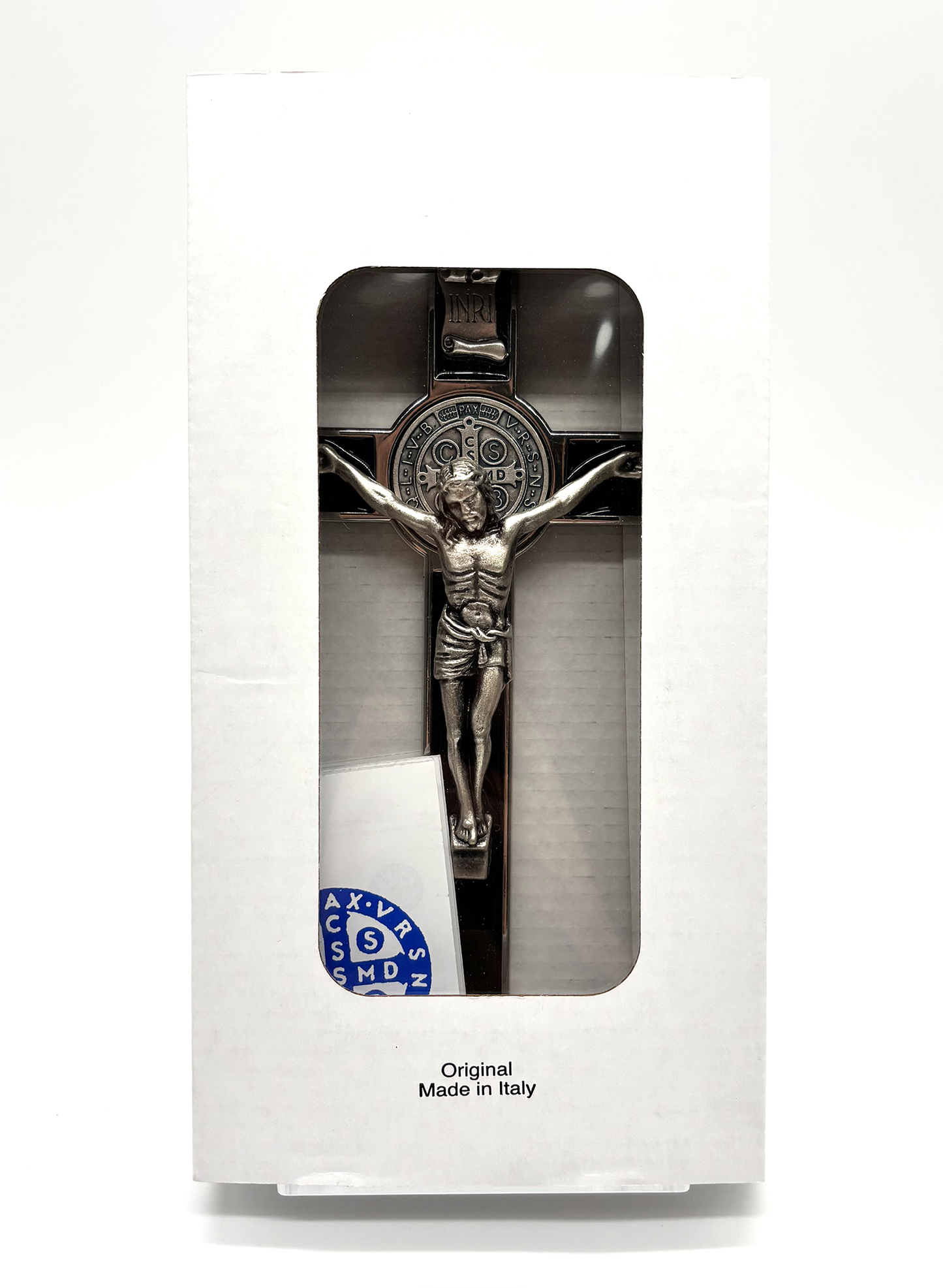 Crucifixo em metal com Medalha de São Bento - Maior
