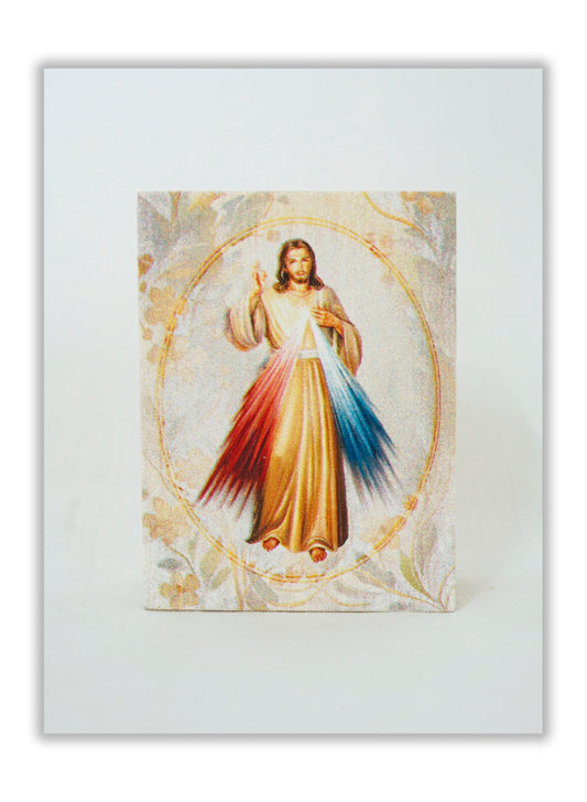 Terço Jesus Misericordioso - Caixa em madeira