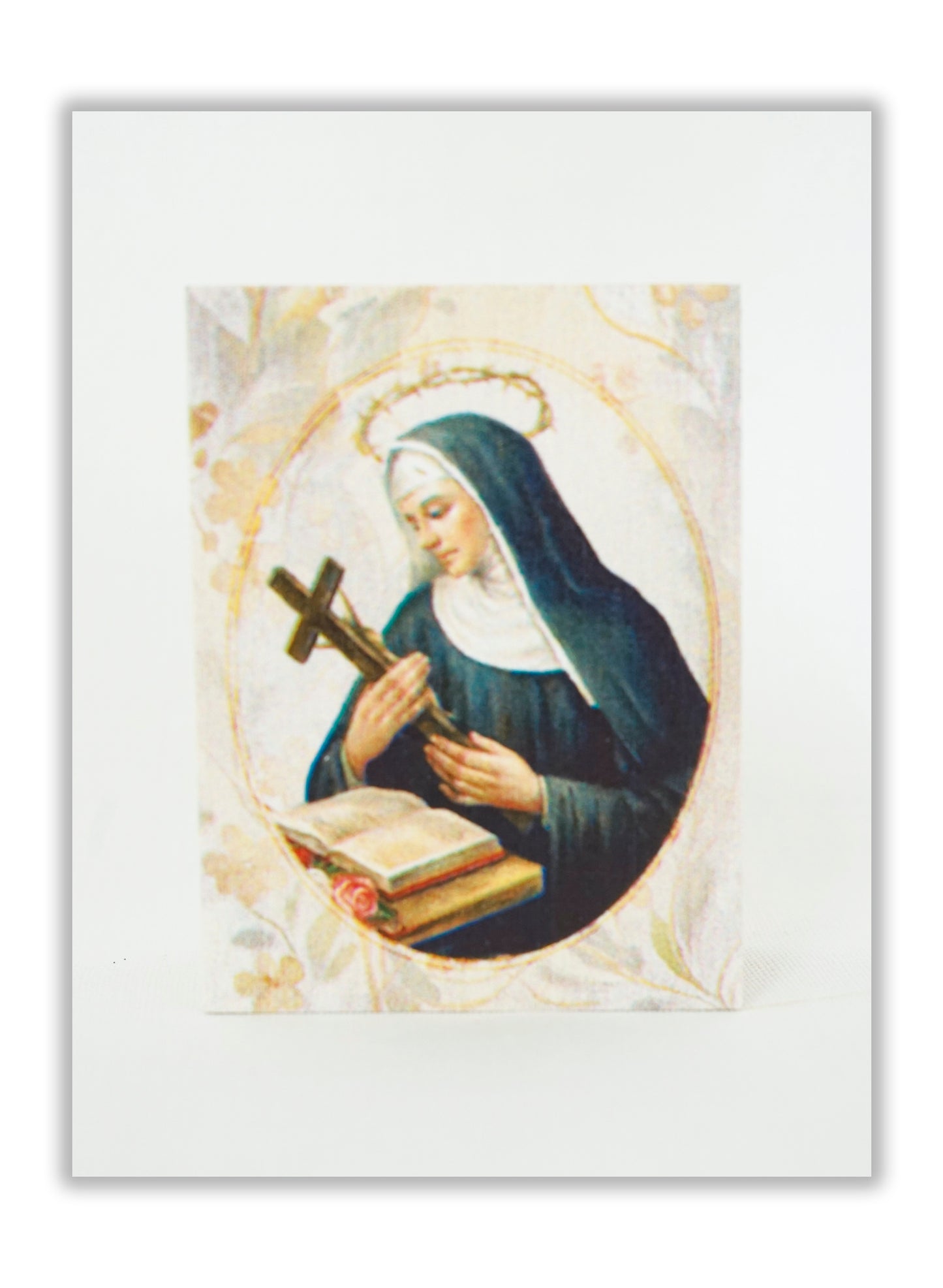 Terço Santa Rita de Cássia - Caixa em madeira