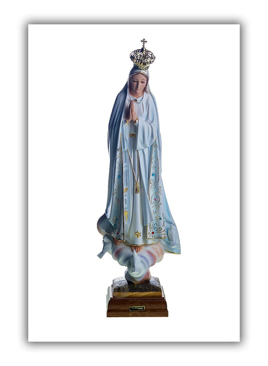 Imagem Nossa Senhora de Fátima - pintura clássica - 45 cm
