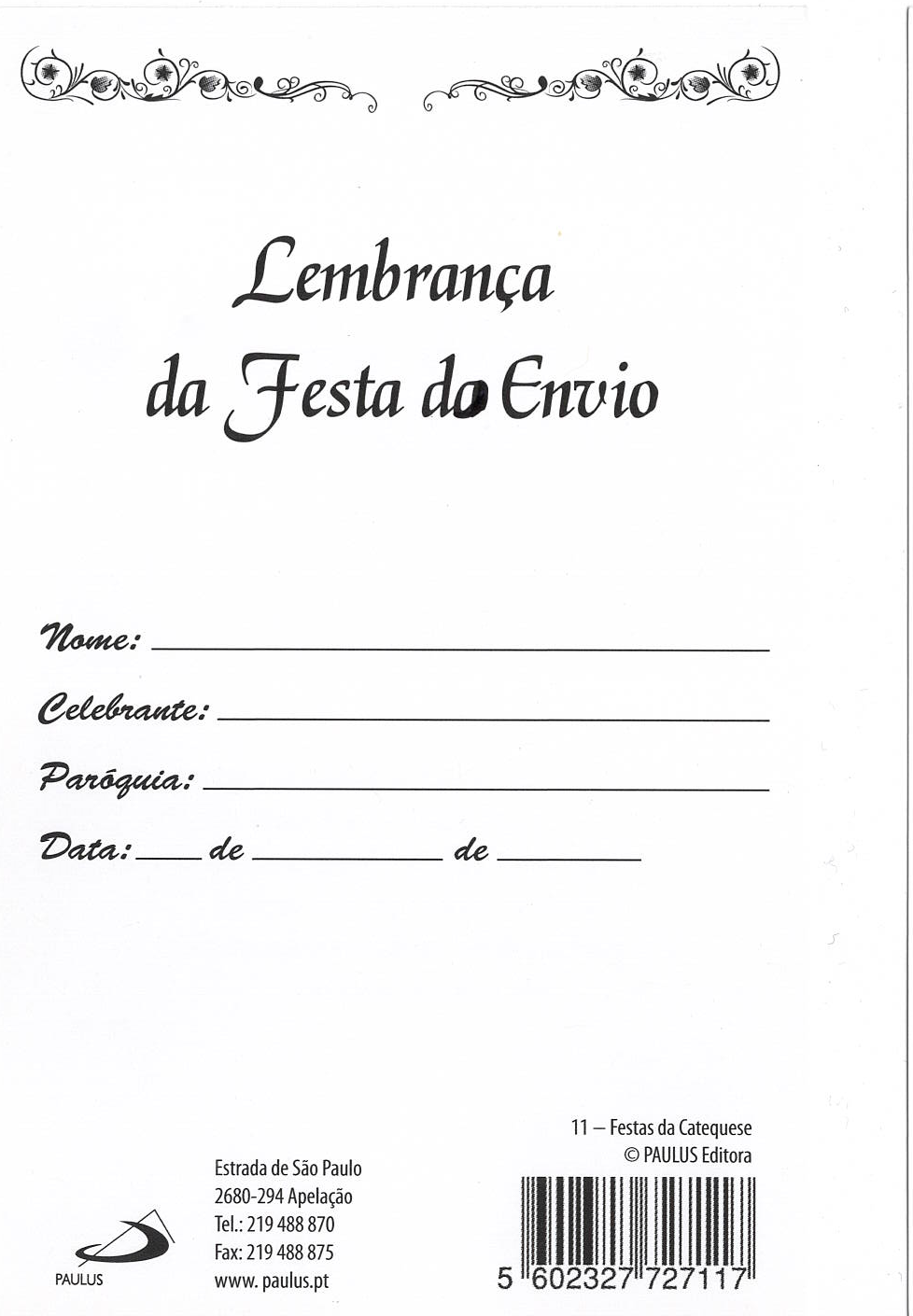 Diploma Lembrança da Festa do Envio - 10 un.
