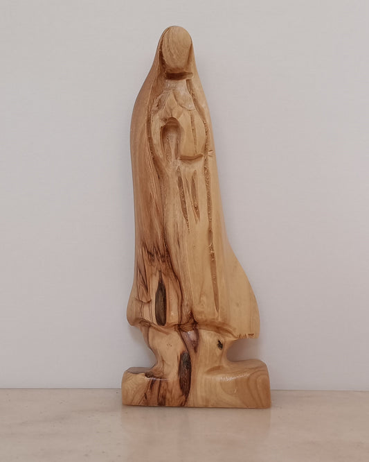 Imagem Nossa Senhora de Fátima em madeira de oliveira