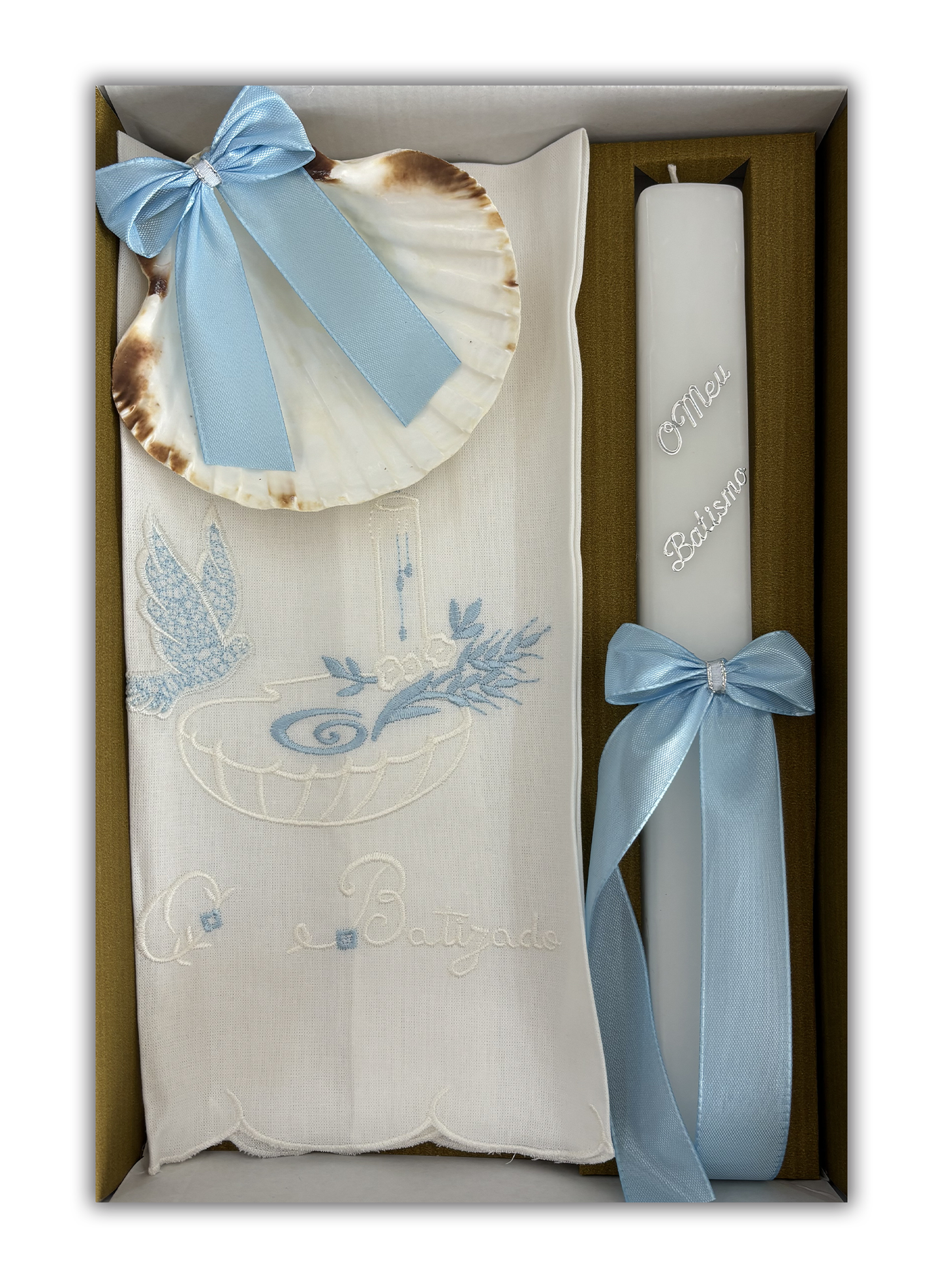 Kit Vela para Batismo - Cor azul