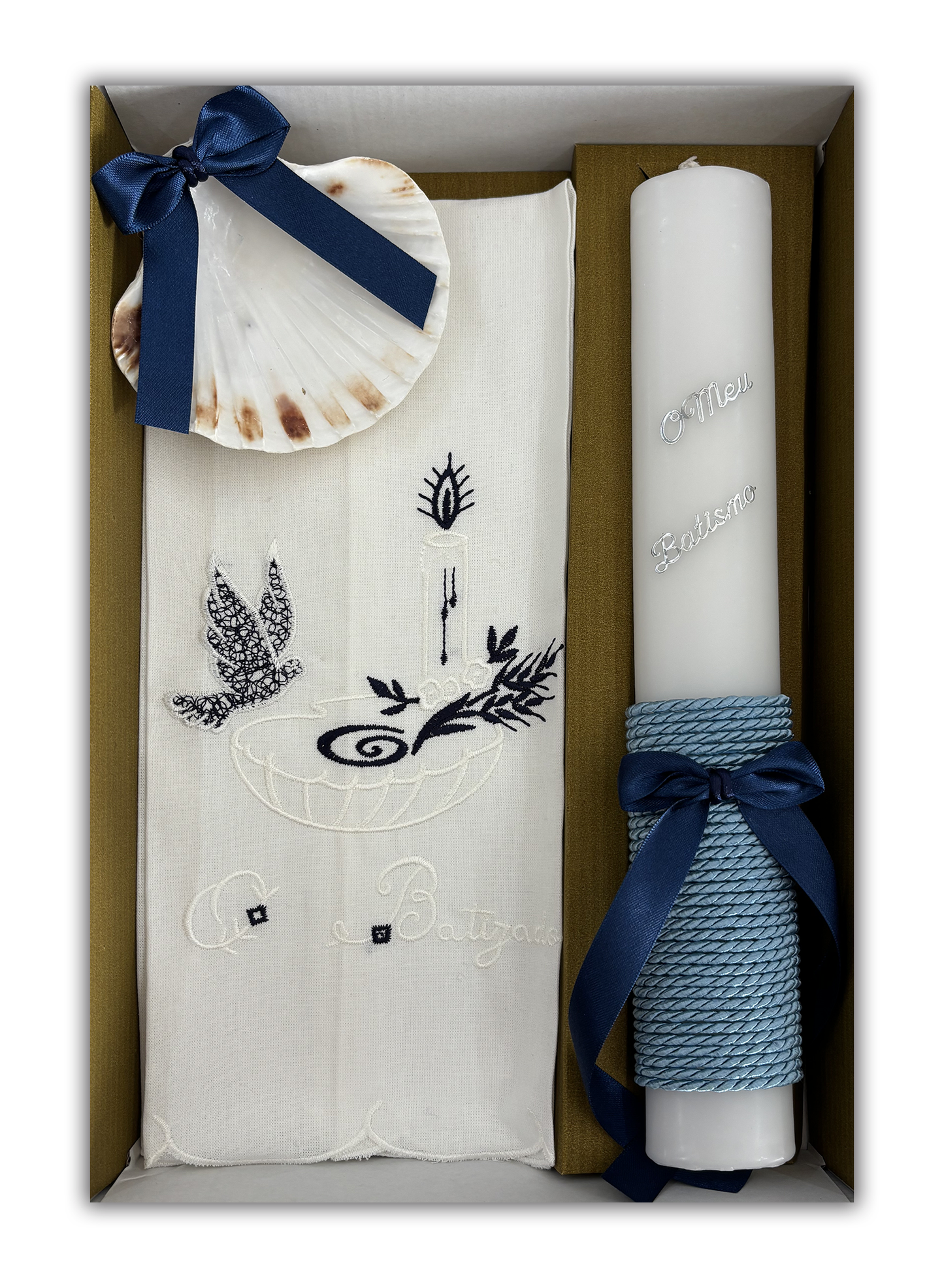 Kit Vela para Batismo - Cor azul
