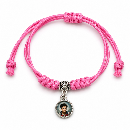 Pulseira São Carlo Acutis Macramê ajustável
