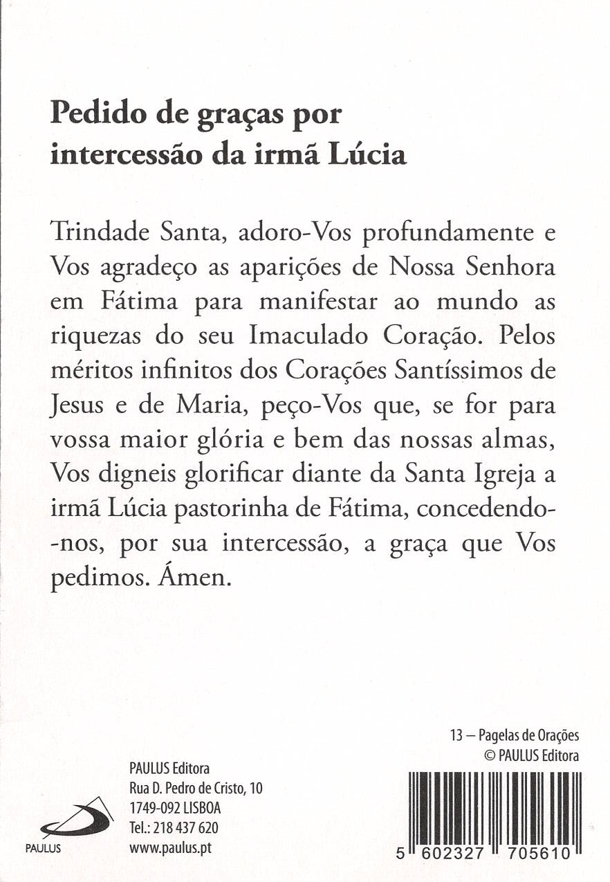 Pagela Irmã Lúcia - 25 un.