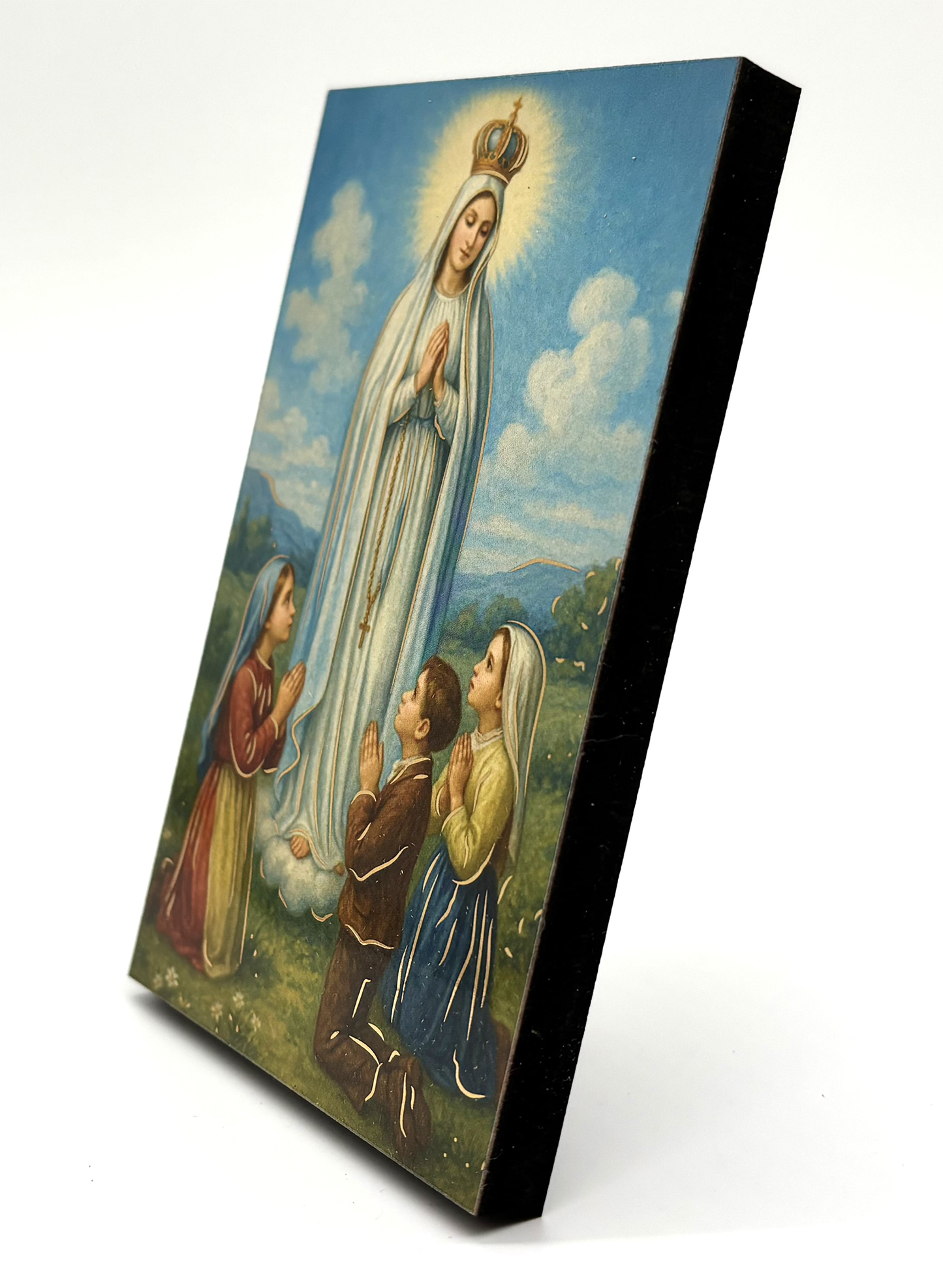Quadro Nossa Senhora de Fátima em madeira