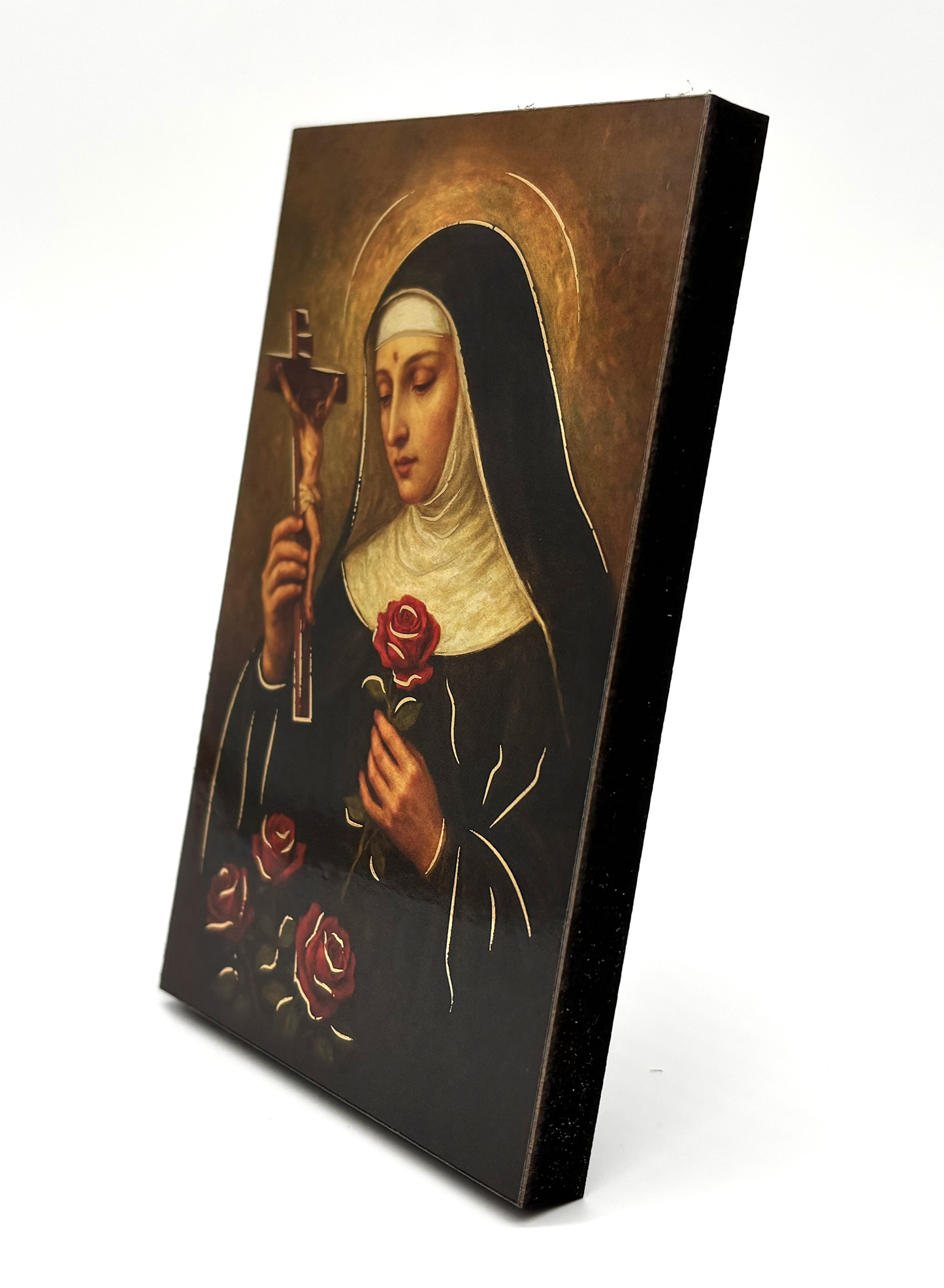 Quadro Santa Rita de Cássia em madeira