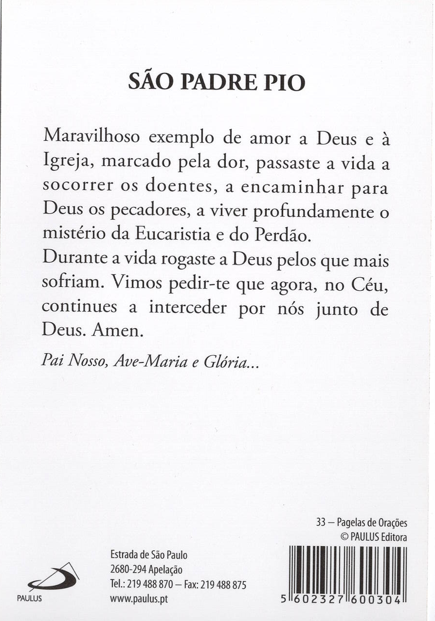 Pagela São Pio de Pietrelcina - 25 un.