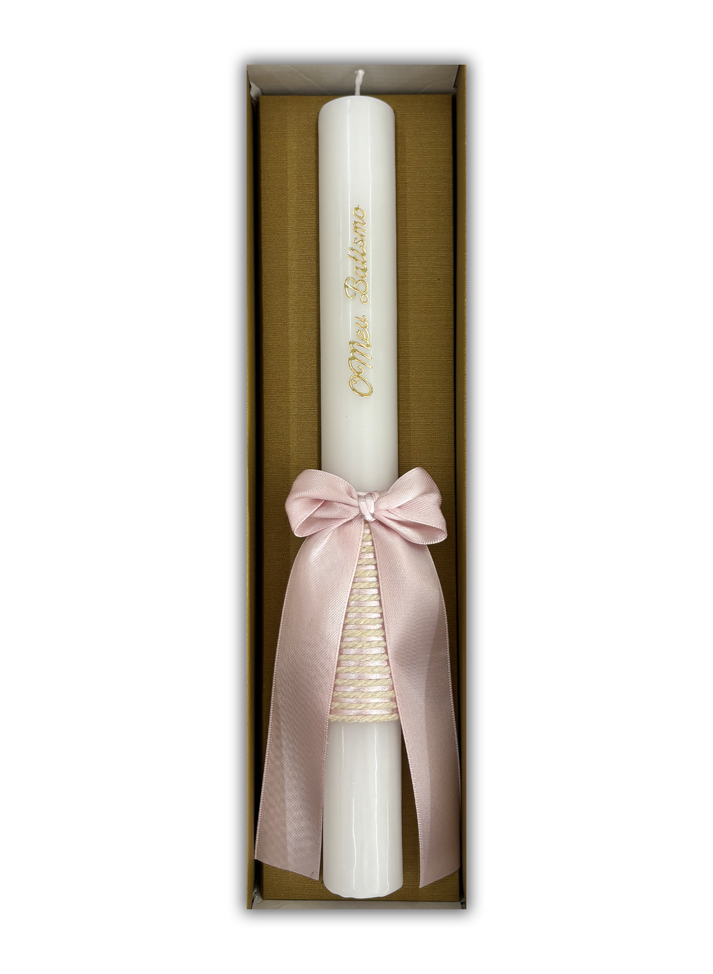 Vela para Batismo - Cor rosa