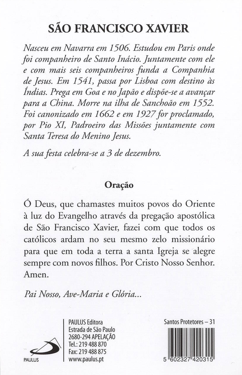 Pagela São Francisco Xavier - 25 un.