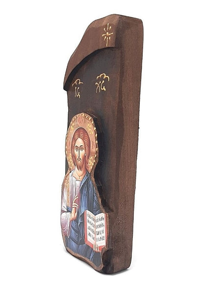 Ícone de Cristo Pantocrator em Madeira