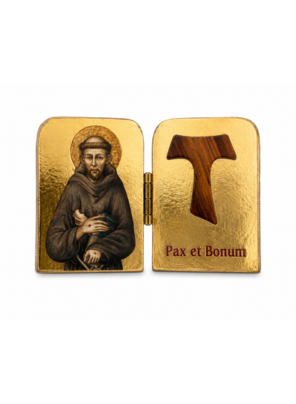 Díptico São Francisco de Assis e Tau Franciscano em Madeira