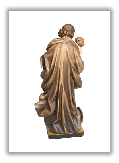 São José com o Menino em madeira de Val Gardena