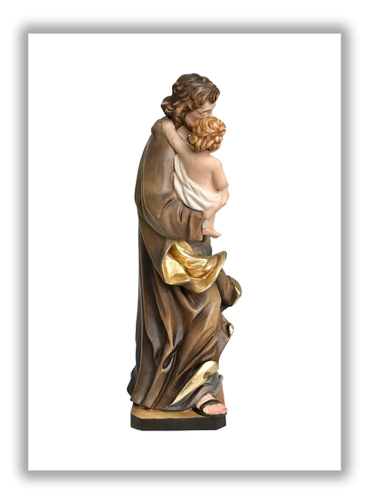 São José com o Menino em madeira de Val Gardena