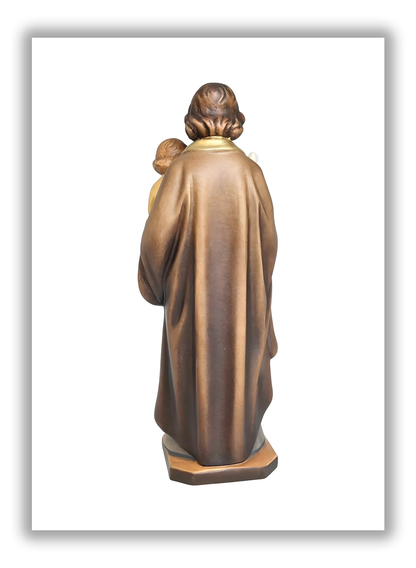 São José com o Menino Jesus e o lírio em madeira