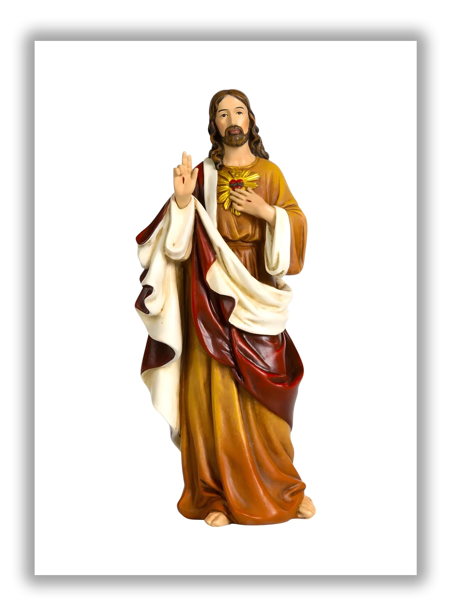 Sagrado Coração de Jesus em resina e pó de madeira