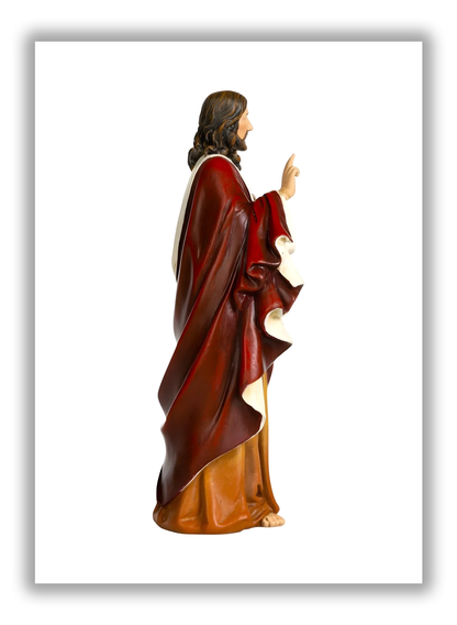 Sagrado Coração de Jesus em resina e pó de madeira
