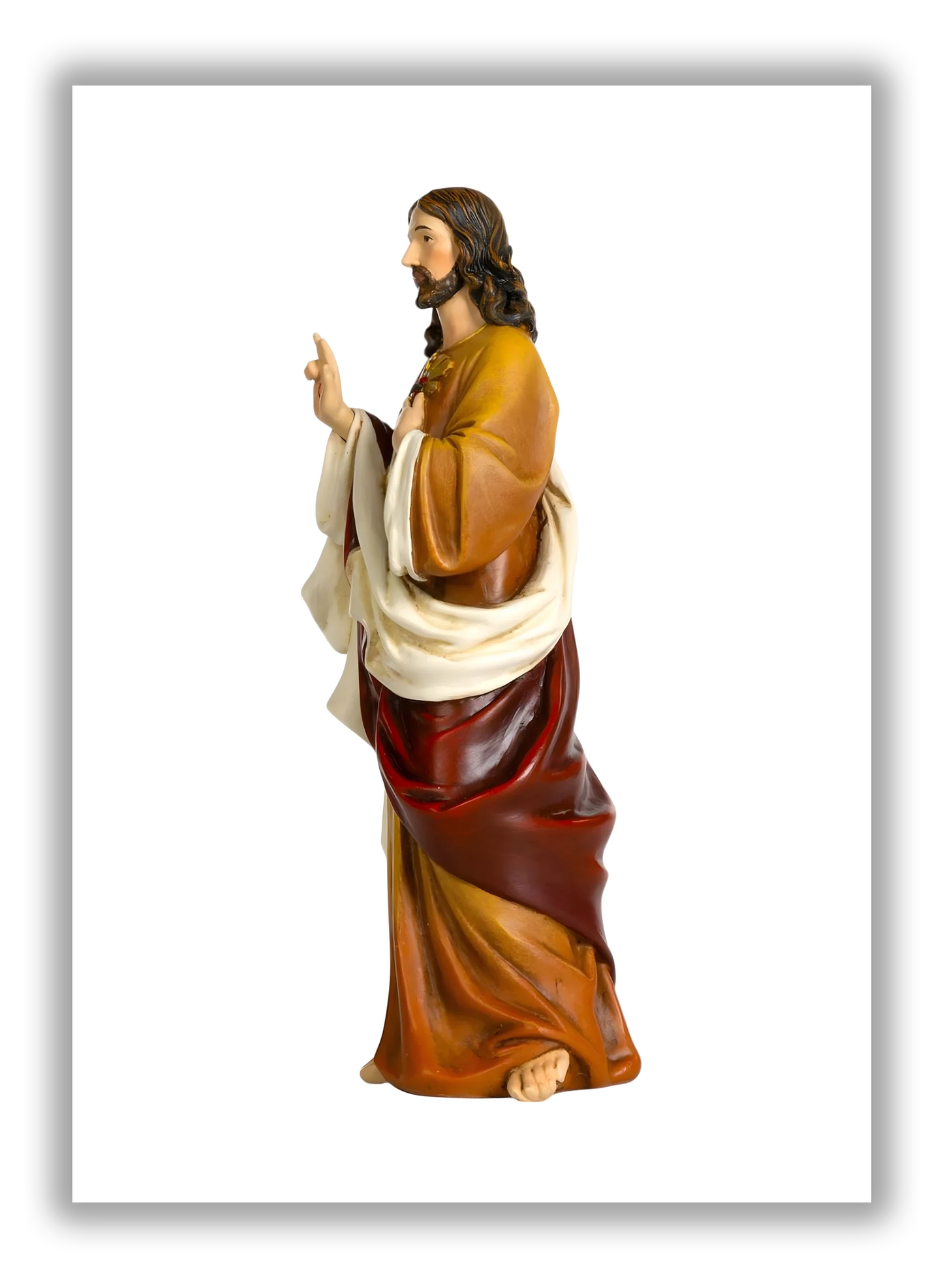 Sagrado Coração de Jesus em resina e pó de madeira