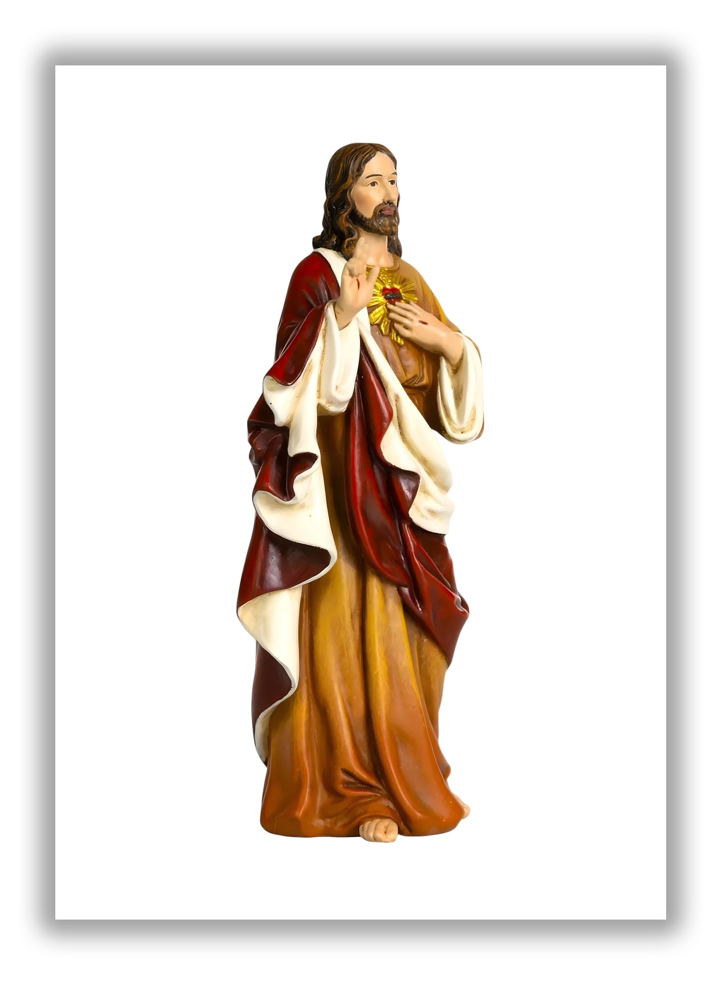 Sagrado Coração de Jesus em resina e pó de madeira