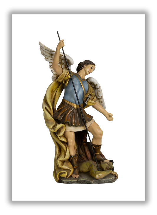 São Miguel Arcanjo em resina e pó de madeira