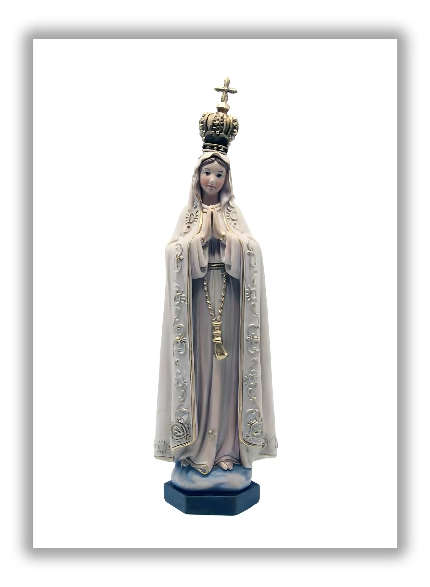 Nossa Senhora de Fátima em resina e pó de madeira