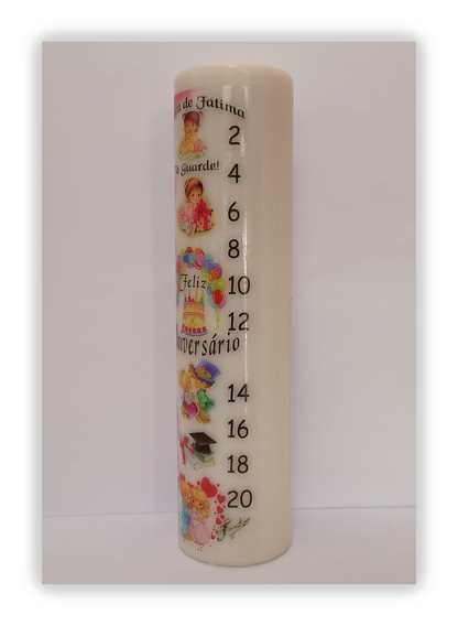 Vela Feliz Aniversário Rosa