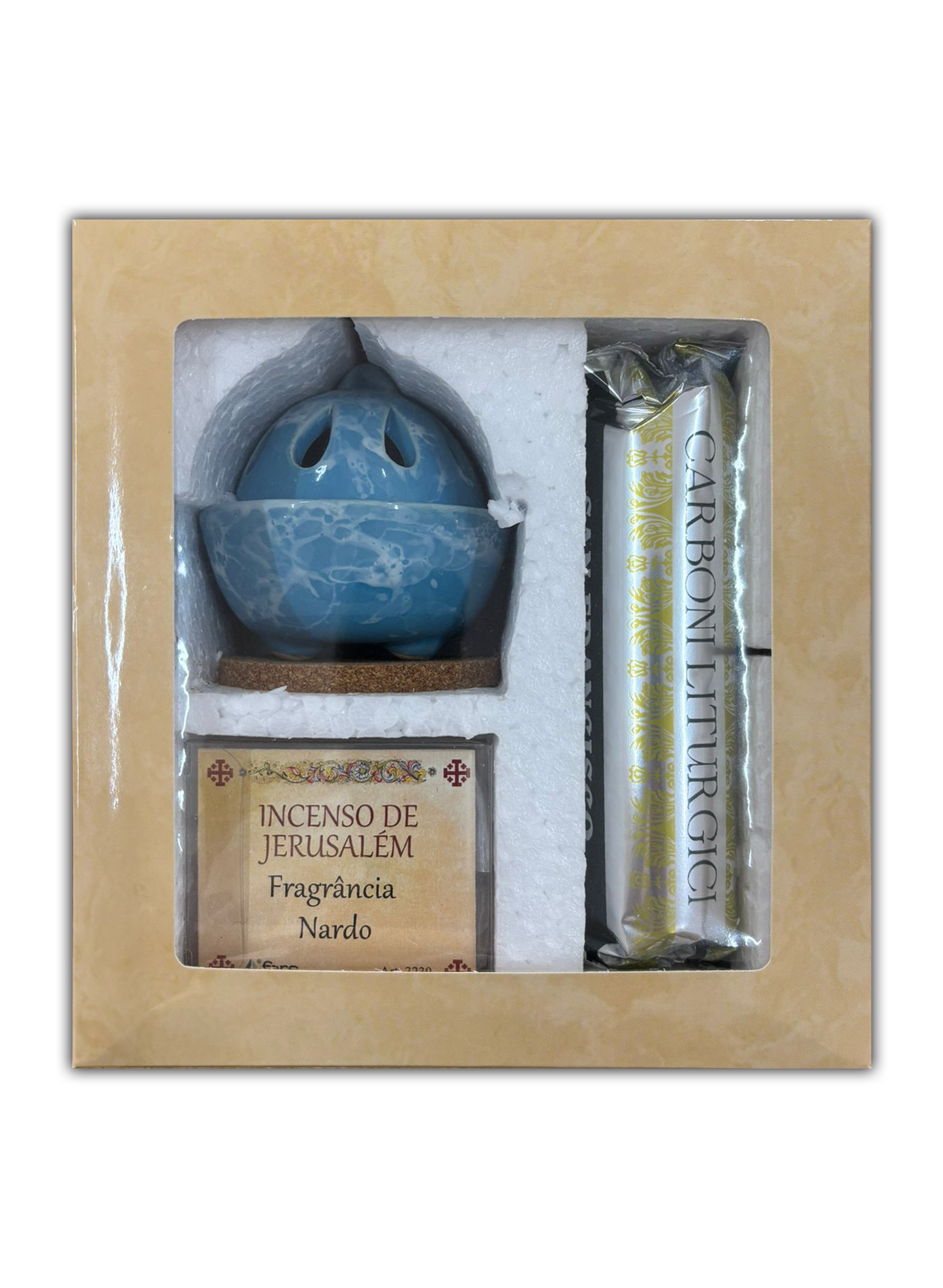 Kit Incensário com Incenso e Carvão Litúrgico