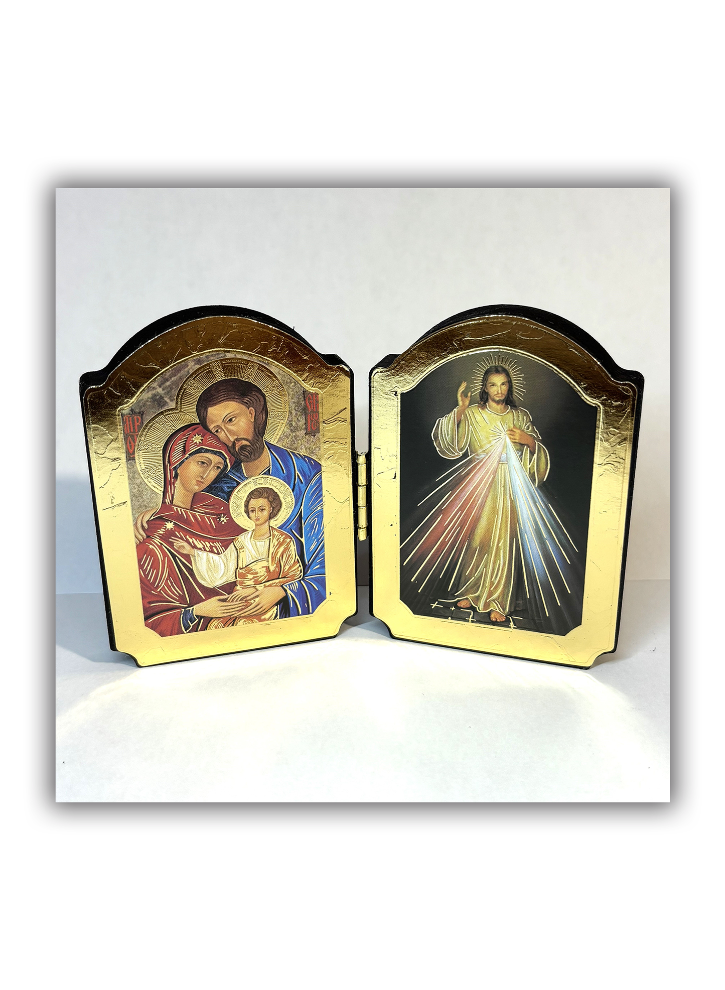 Díptico Sagrada Família e Jesus Misericordioso