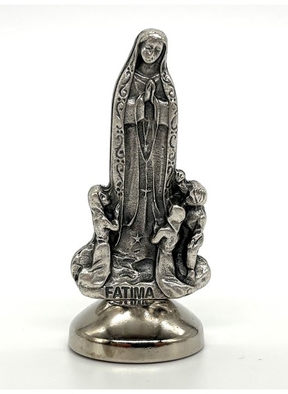 Imagem miniatura Nossa Senhora de Fátima em metal