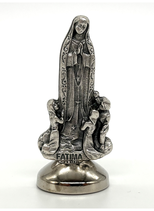Imagem miniatura Nossa Senhora de Fátima em metal