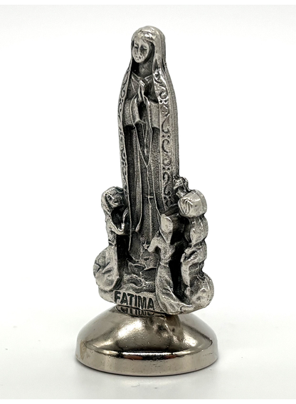 Imagem miniatura Nossa Senhora de Fátima em metal