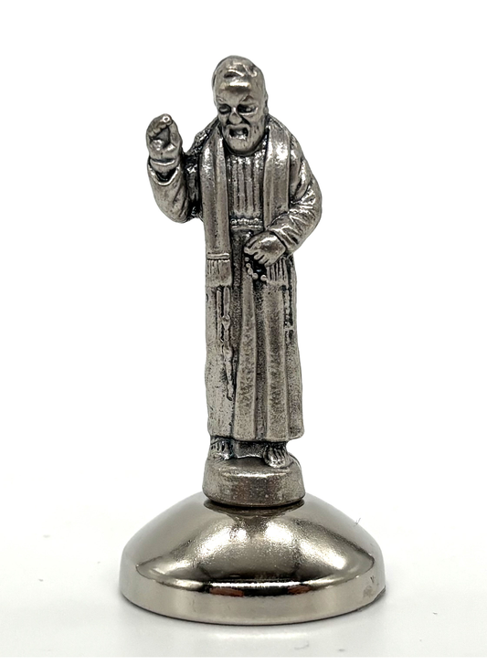 Imagem miniatura São Padre Pio em metal