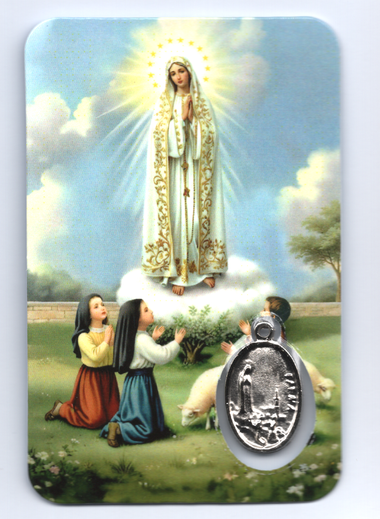 Pagela Nossa Senhora de Fátima com medalha